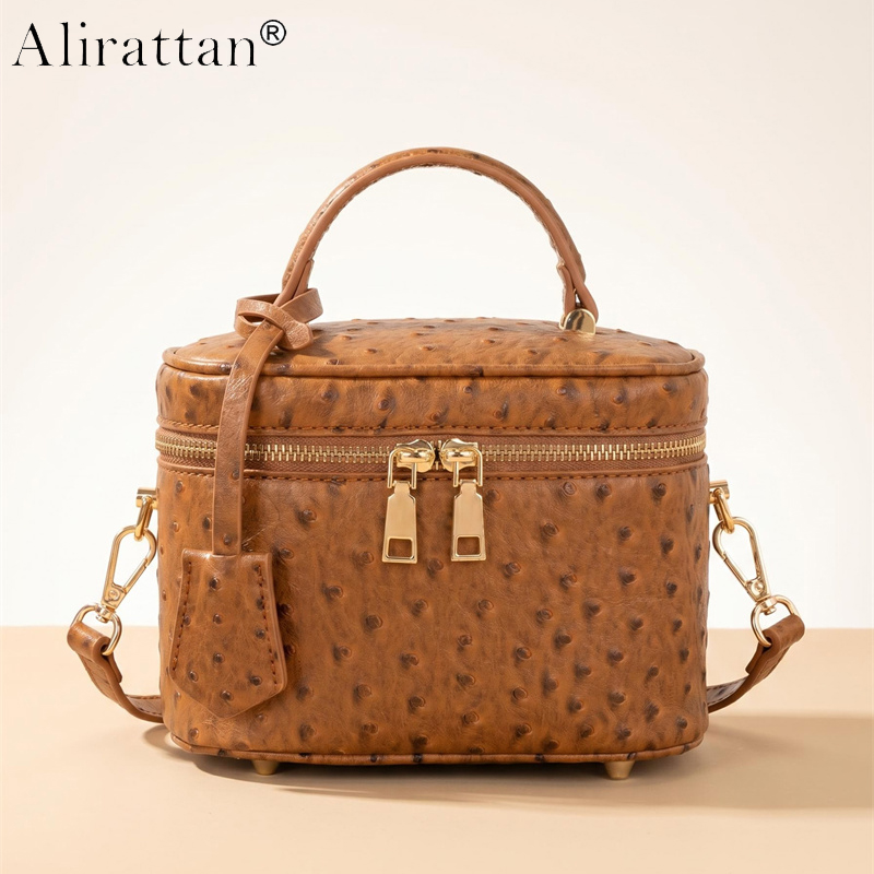 Chain Lock Combination - Alirattan Luxury New Ostrich Pattern Handbag