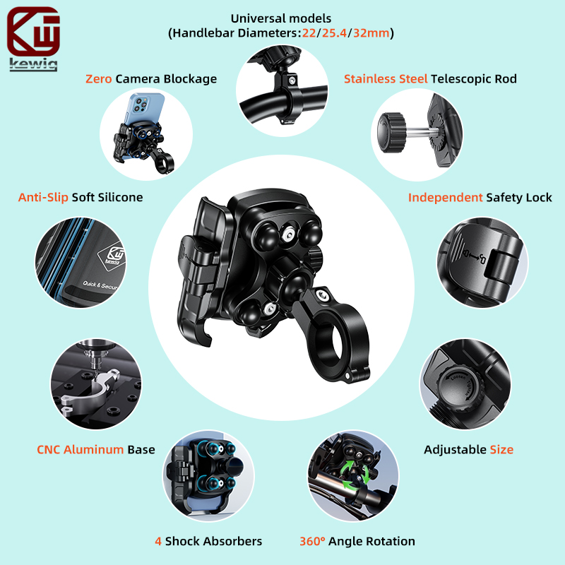Kewig M8SP Motorcycle Phone Ho - Commuter Bike Lock ulasan dan harga