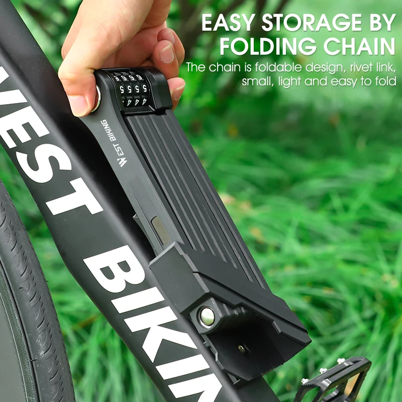 WEST BIKING Anti Theft Combina - Chain Lock Combination ulasan dan harga