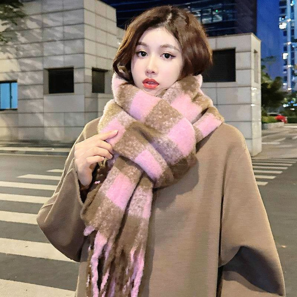Cozy Winter Scarf Knitted Plai - Cycling Commute Essentials ulasan dan harga