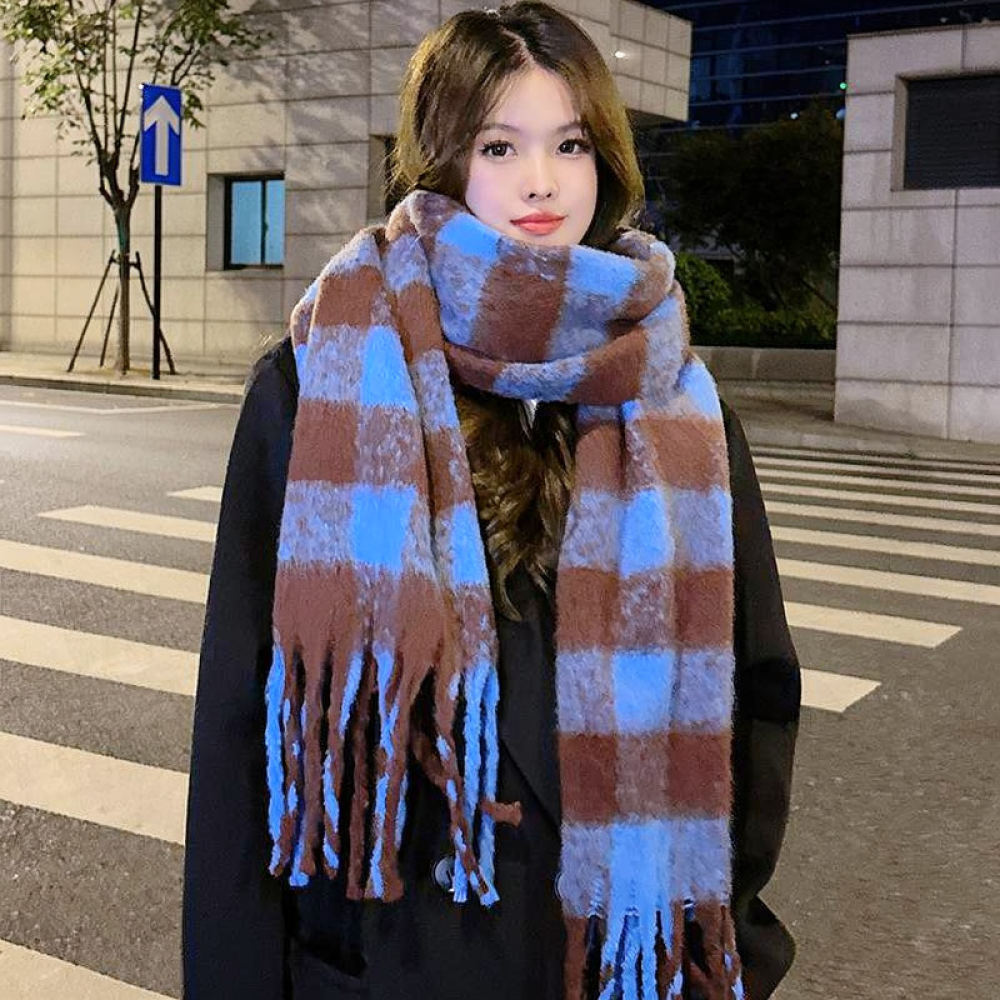 Cozy Winter Scarf Knitted Plai - Cycling Commute Essentials ulasan dan harga