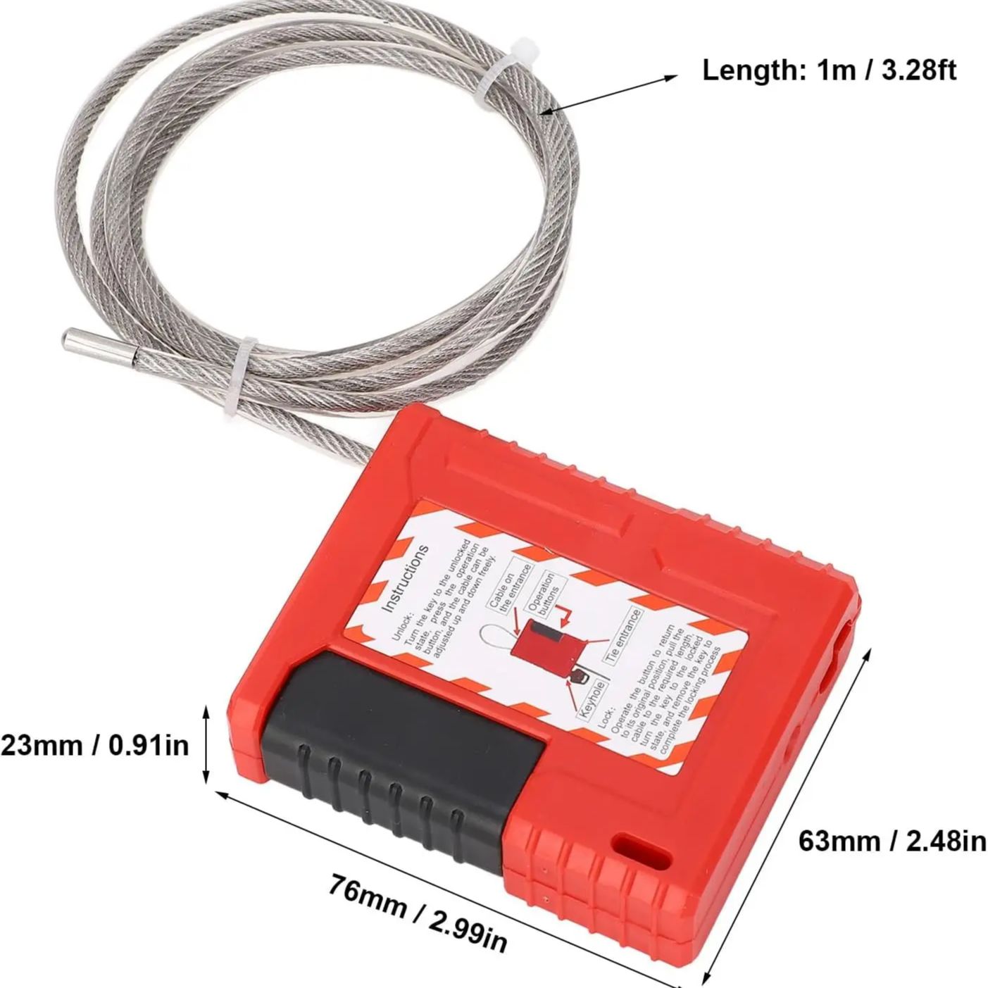 4mm Cable Diameter 1m Long Loc - Cable Lock Flexible ulasan dan harga
