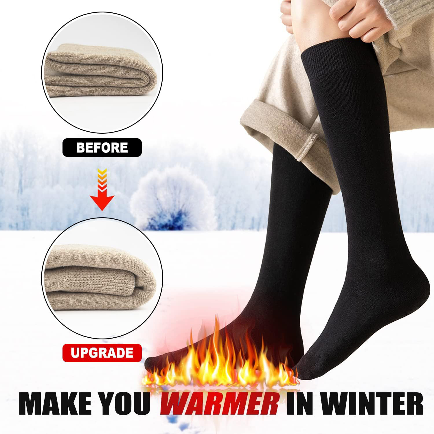 2 Pairs Fleece Warm Knee High  - Cycling To Work ulasan dan harga